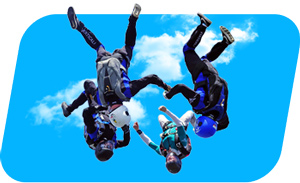 skydivers vertical flying