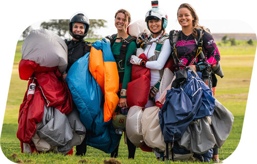 Australian skydivers posing for a photo