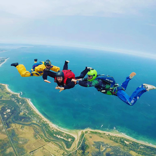 Skydiving student doing AFF stage 1 in Melbourne
