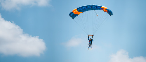 AFF Skydiving student flying a parachute solo