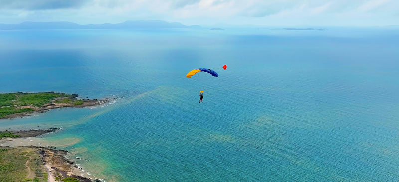 Parachute flying over Airlie Beach