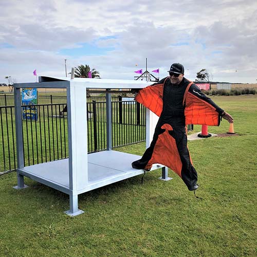 Skydiver on the ground