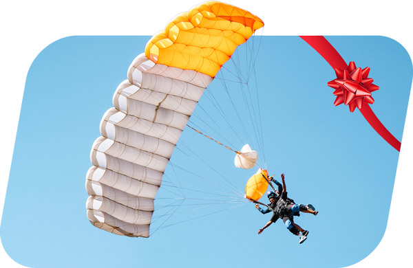 Skydiving gift voucher