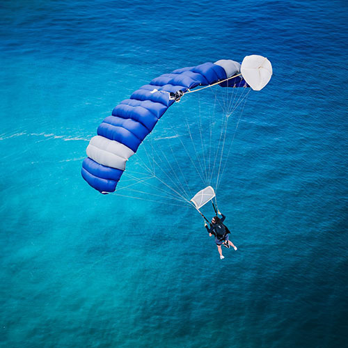 skydiving parachute over the Sunshine Coast
