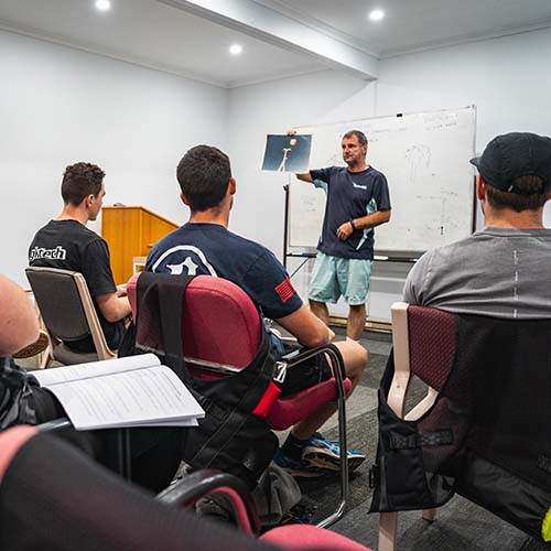 AFF skydiving students in classroom