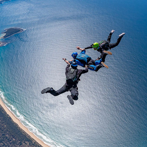 Student skydiving in Australia