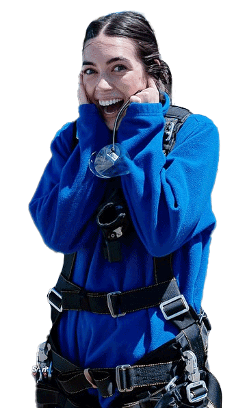 tandem skydiving passenger
