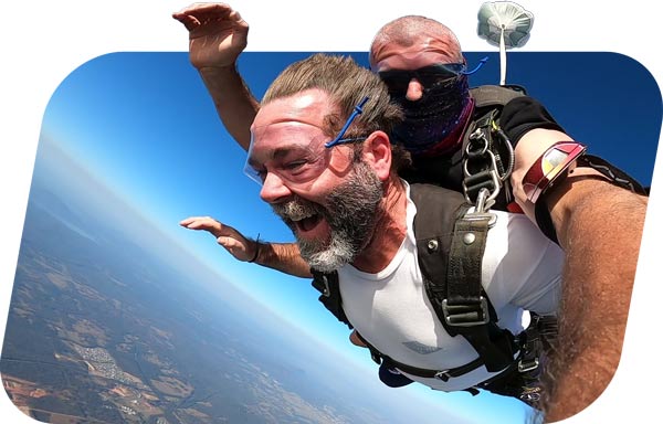 skydiving instructor and customer freefalling over Port Macquarie